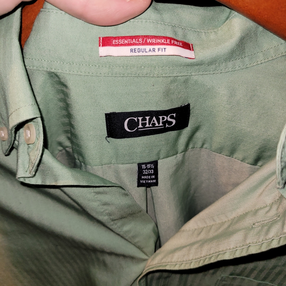 Chaps Green Button-Up Shirt